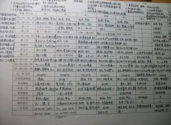 清华学霸马冬晗学习计划表