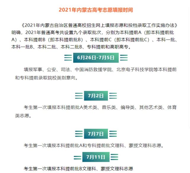 2021年内蒙古高考录取分数线,内蒙古2021高考各批次分数线一览表