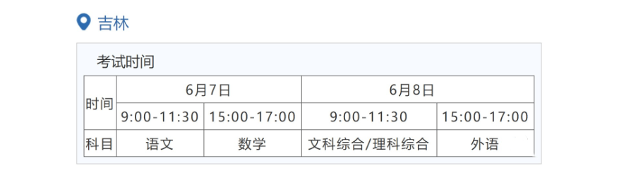 2022年吉林高考时间安排,吉林高考时间2022具体时间表