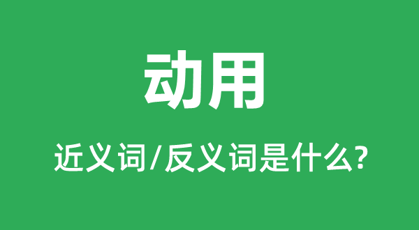 动用的近义词和反义词是什么,动用是什么意思