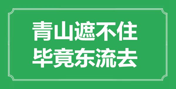“青山遮不住，毕竟东流去”是什么意思,出处是哪里