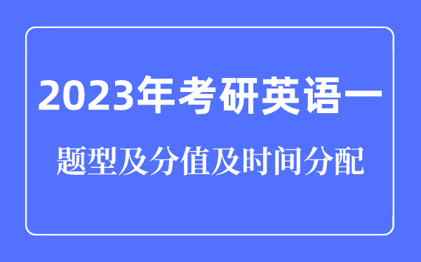 2023年考研英语一题型及分值及时间分配