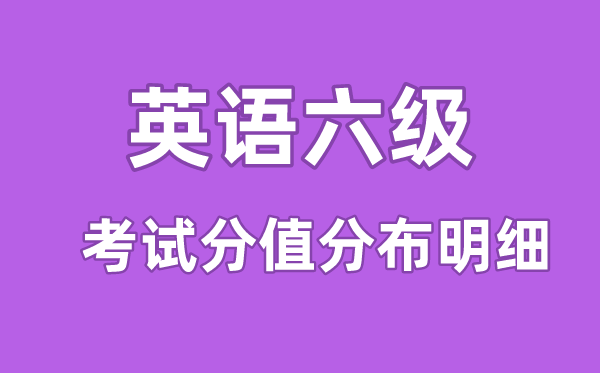 大学英语六级考试分值分布明细,六级分数分配情况