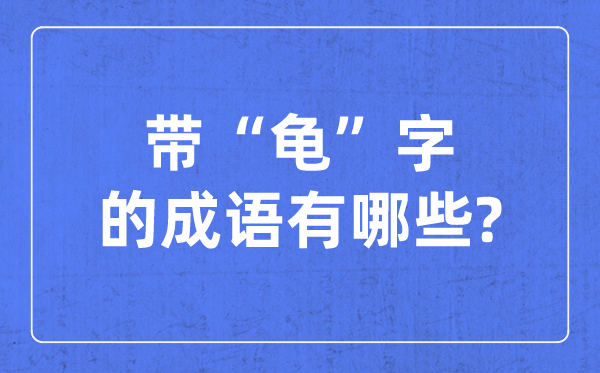 带龟字的成语有哪些,关于龟的四字成语