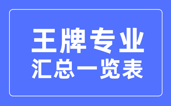 2023年各高校王牌专业汇总,重点大学王牌专业一览表