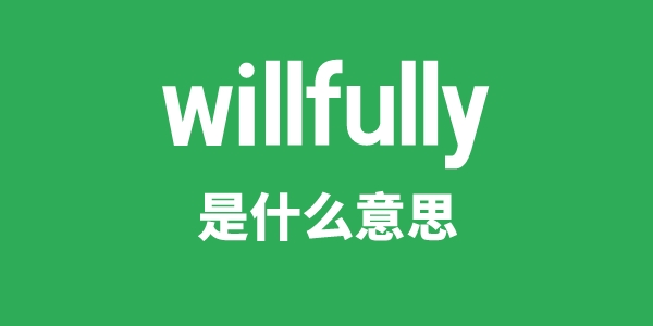 willfully是什么意思