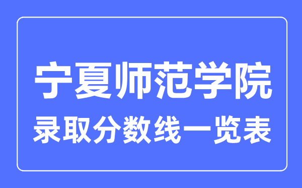 2023年高考多少分能上宁夏师范学院?附各省录取分数线