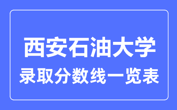 2023年高考多少分能上西安石油大学?附各省录取分数线