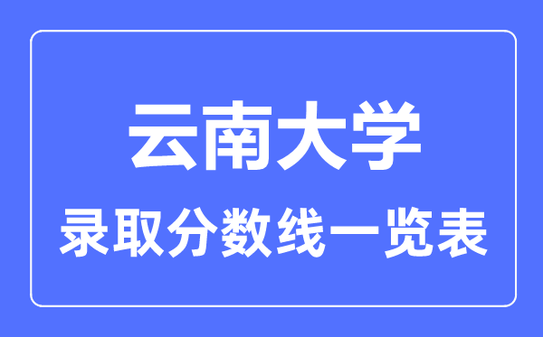 2023年高考多少分能上云南大学?附各省录取分数线