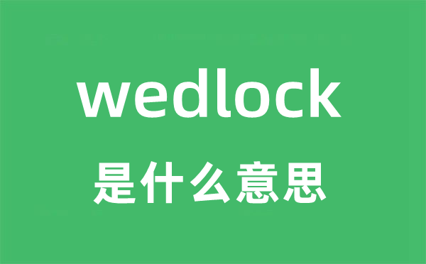 wedlock是什么意思