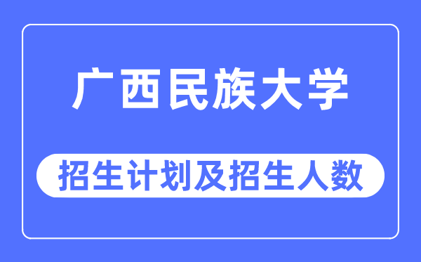 2023年广西民族大学各省招生计划及各专业招生人数是多少