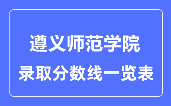 2023年高考多少分能上遵义师范学院?附各省录取分数线