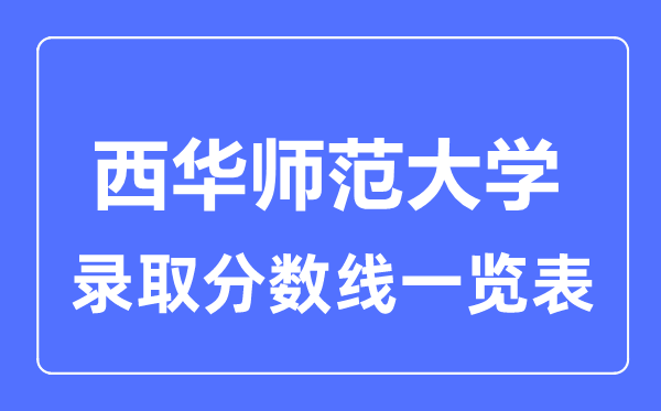 2023年高考多少分能上西华师范大学?附各省录取分数线