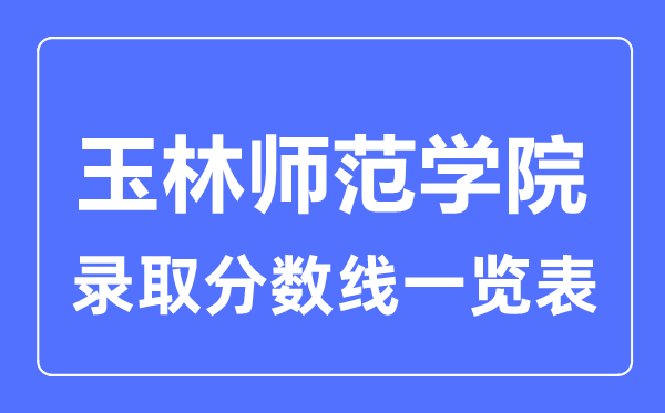 2023年高考多少分能上玉林师范学院?附各省录取分数线
