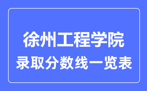 2023年高考多少分能上徐州工程学院?附各省录取分数线