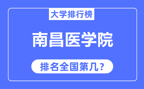 南昌医学院排名全国第几,2023年最新全国排名多少?