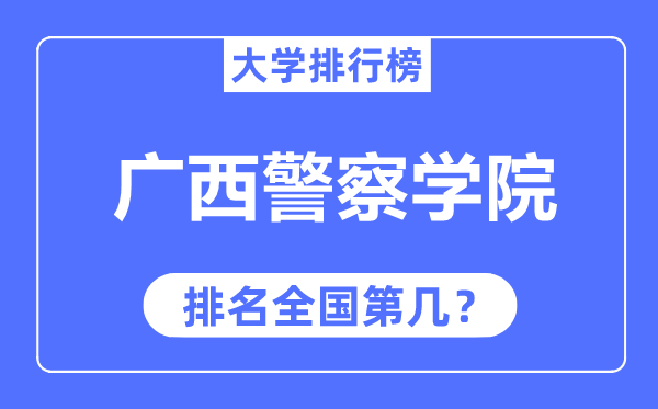 广西警察学院排名全国第几,2023年最新全国排名多少?