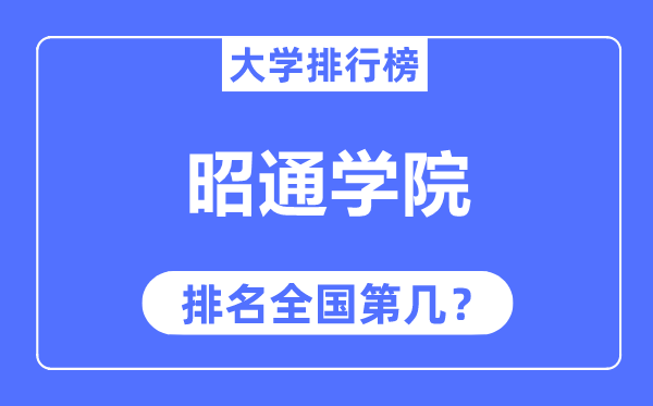 昭通学院排名全国第几,2023年最新全国排名多少?