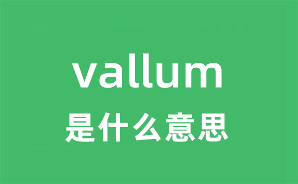 vallum是什么意思
