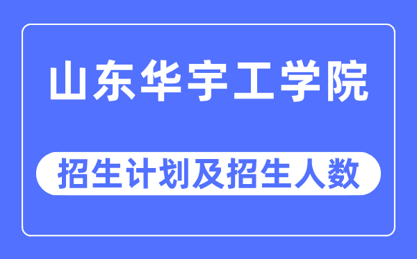 2023年山东华宇工学院各省招生计划及各专业招生人数是多少