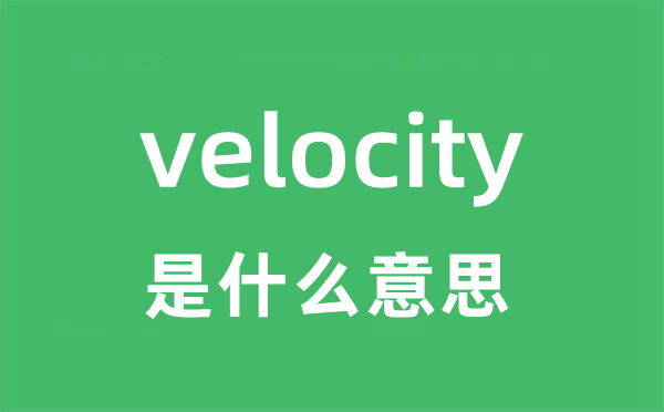 velocity是什么意思