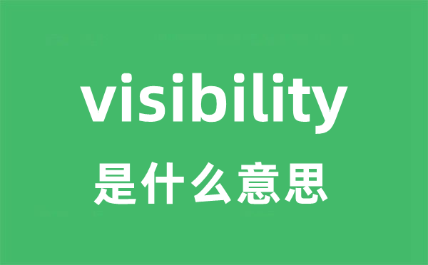 visibility是什么意思