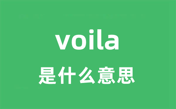 voila是什么意思
