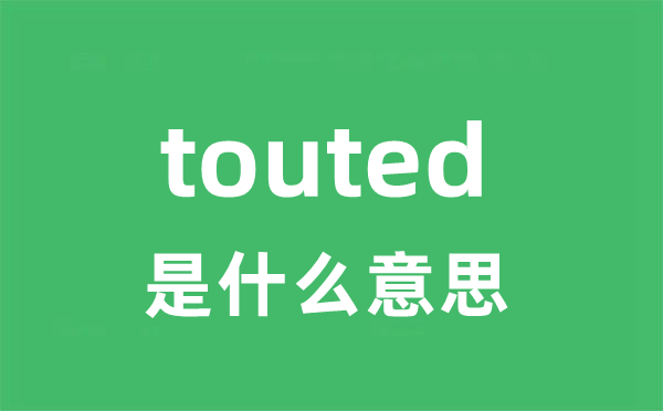 touted是什么意思