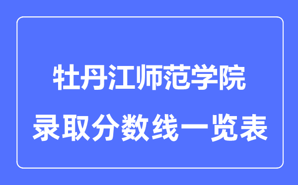 2023年高考多少分能上牡丹江师范学院?附各省录取分数线