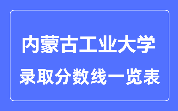 2023年高考多少分能上内蒙古工业大学?附各省录取分数线
