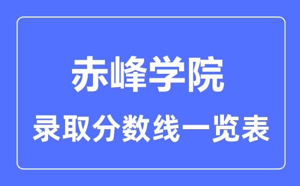 2023年高考多少分能上赤峰学院?附各省录取分数线