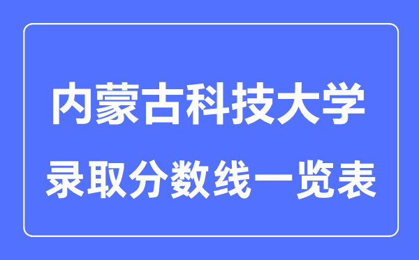 2023年高考多少分能上内蒙古科技大学?附各省录取分数线