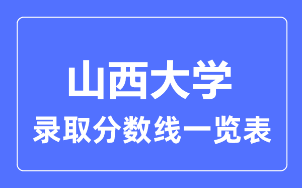 2023年高考多少分能上山西大学?附各省录取分数线