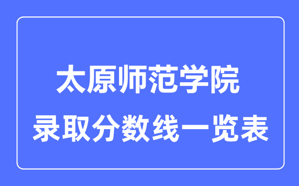 2023年高考多少分能上太原师范学院？附各省录取分数线
