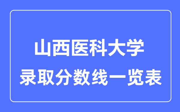 2023年高考多少分能上山西医科大学？附各省录取分数线