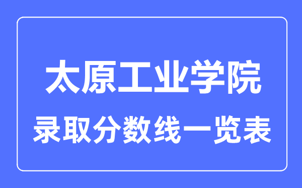 2023年高考多少分能上太原工业学院?附各省录取分数线
