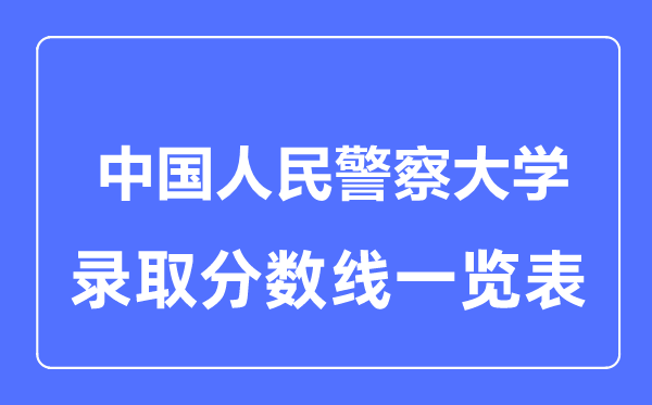2023年高考多少分能上中国人民警察大学？附各省录取分数线