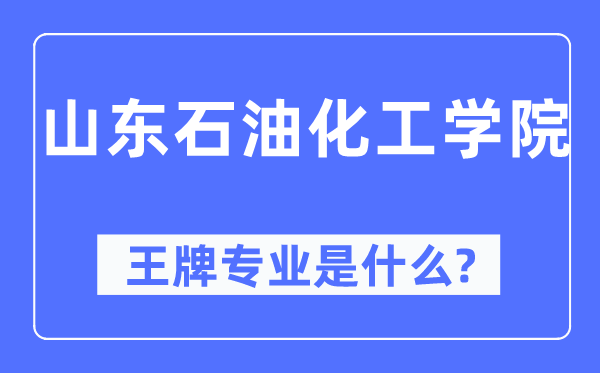 山东石油化工学院王牌专业是什么,有哪些专业比较好?