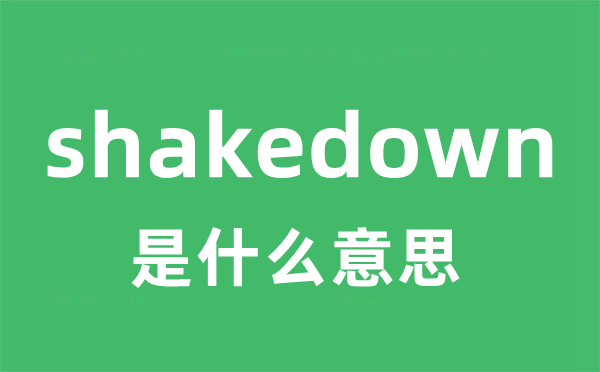 shakedown是什么意思