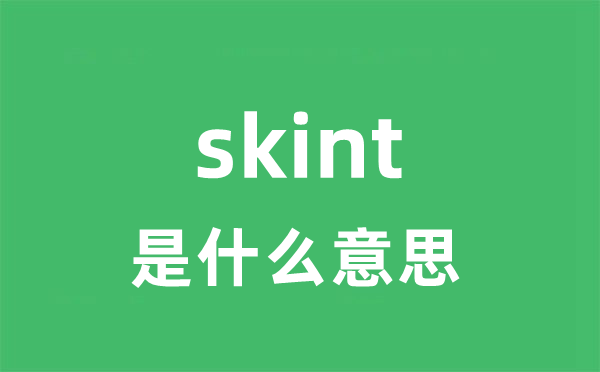 skint是什么意思