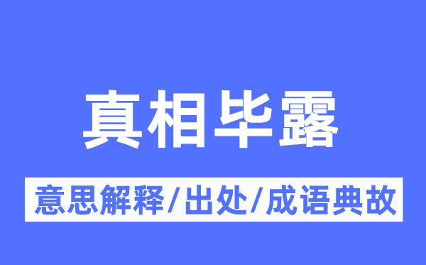 真相毕露的意思解释,真相毕露的出处及成语典故