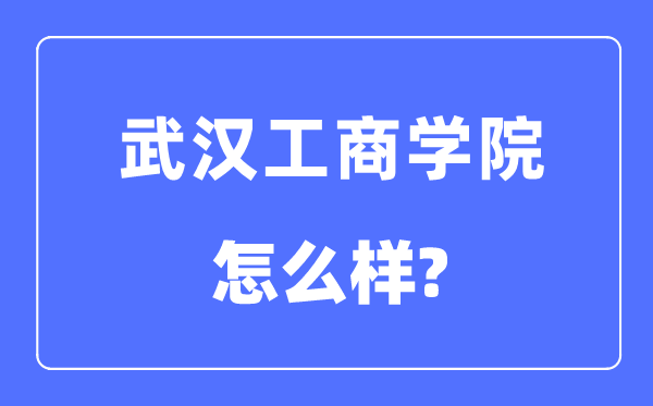 武汉工商学院是几本一本还是二本,武汉工商学院怎么样？