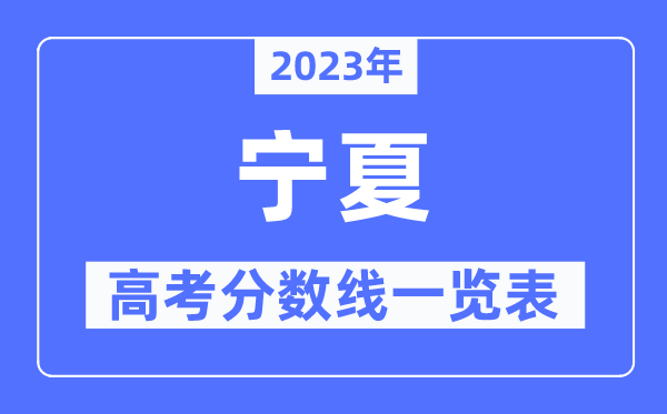 2023年宁夏高考分数线一览表（含一本,二本,专科分数线）