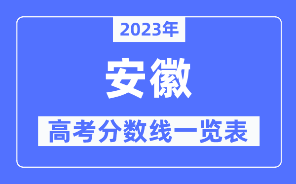 2023年安徽高考分数线一览表（含一本,二本,专科分数线）