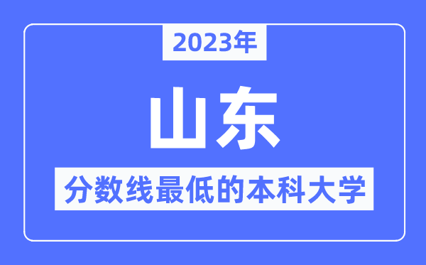 2023年山东分数线最低的本科大学有哪些？