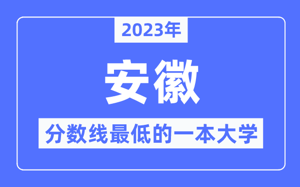 2023年安徽分数线最低的一本大学有哪些?