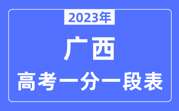 2023年广西高考一分一段表,广西高考分数位次排名查询表