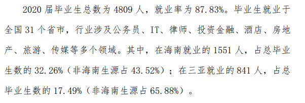 三亚学院就业率及就业前景怎么样,好就业吗？