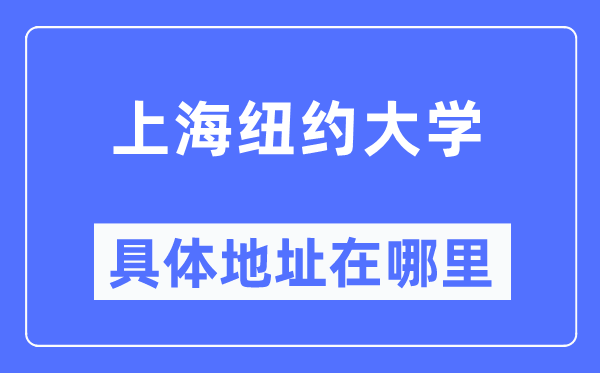 上海纽约大学具体地址在哪里,在上海的哪个区?