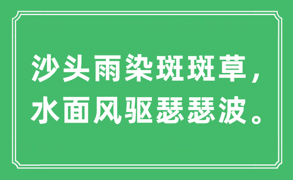 “沙头雨染斑斑草，水面风驱瑟瑟波”是什么意思,出处及原文翻译